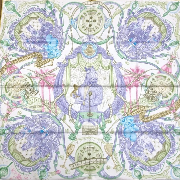 Silk Scarf THE HORSAWARDS 90Carre France with box - Picture 3 of 16